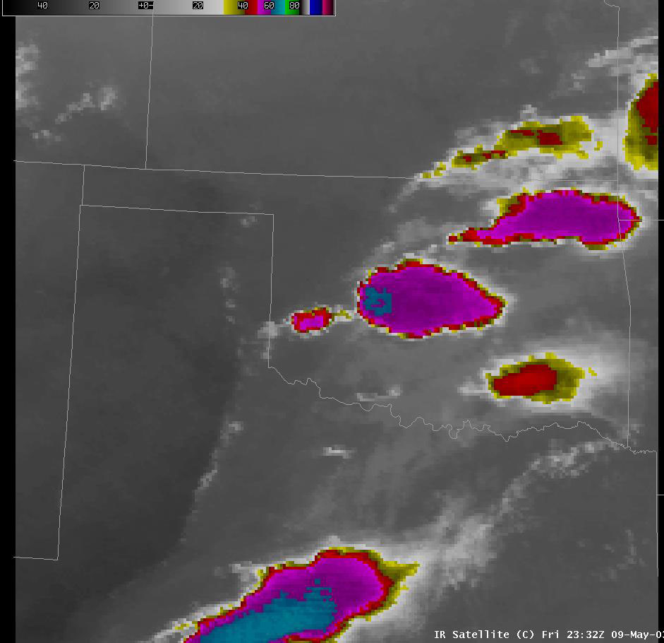 Satellite Image for 6:32 PM CDT, 5/09/2003