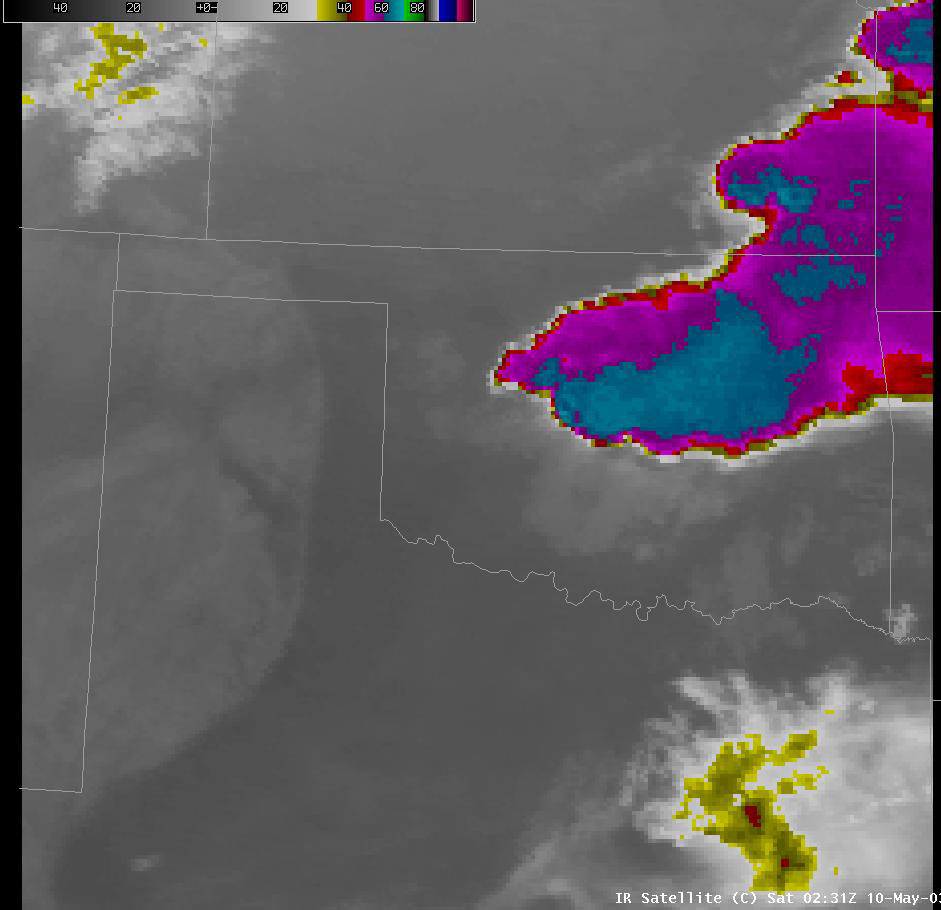 Satellite Image for 9:31 PM CDT, 5/09/2003