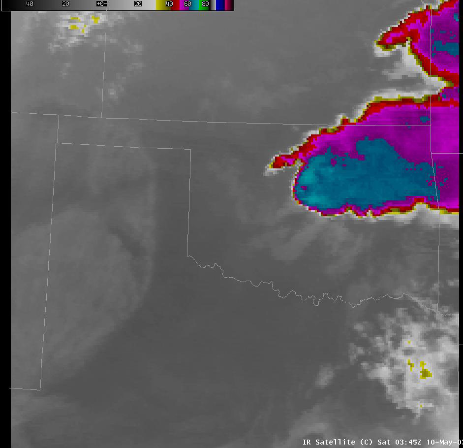 Satellite Image for 10:45 PM CDT, 5/09/2003