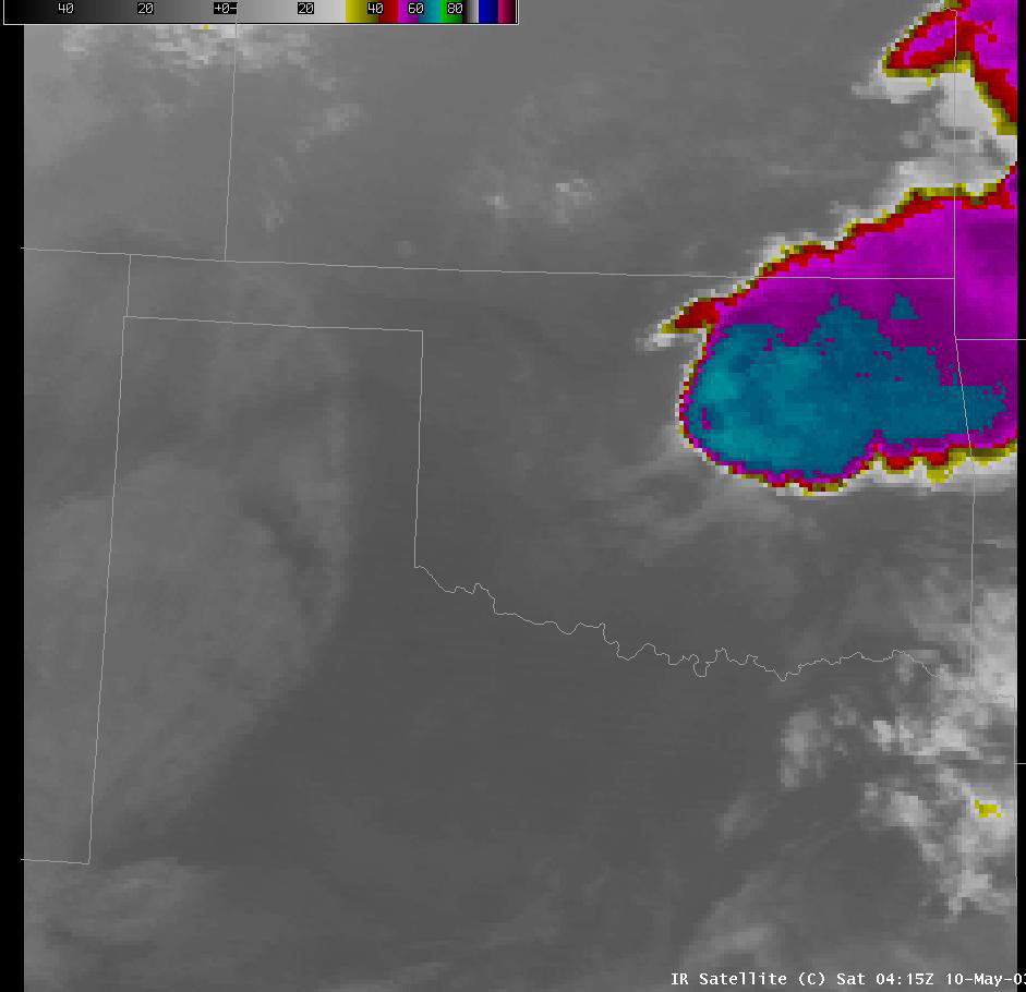 Satellite Image for 11:15 PM CDT, 5/09/2003