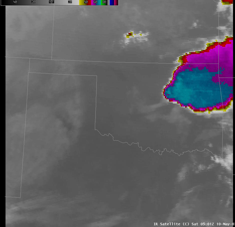 Satellite Image for 12:01 AM CDT, 5/10/2003