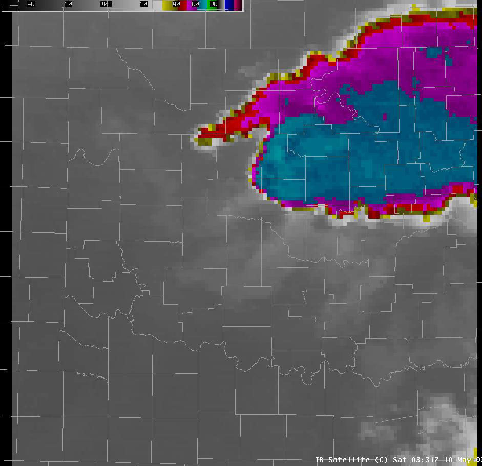 Satellite Image for 10:31 PM CDT, 5/09/2003