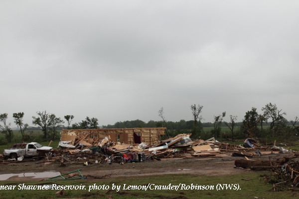 House damage west of Shawnee, OK