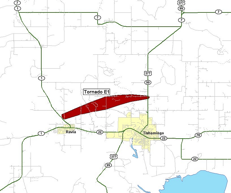 Preliminary Track for the Ravia Tornado of May 24, 2011
