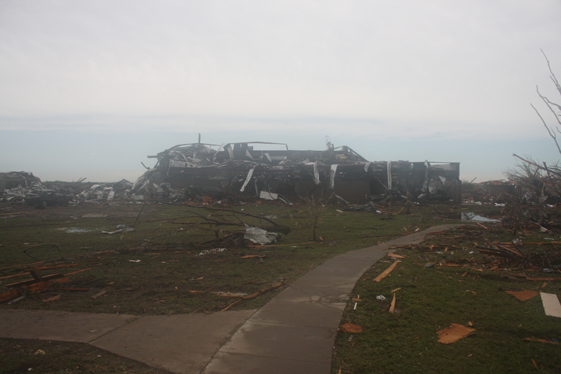 View of damage at Briarwood Elementary School