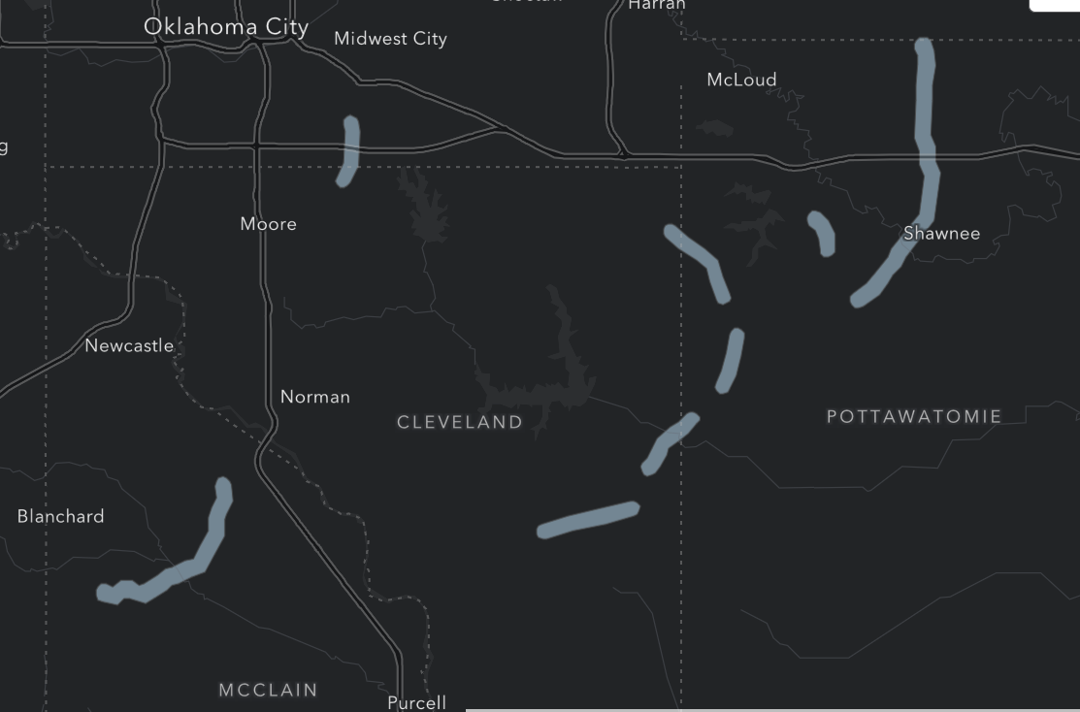 Storm Damage Survey Map for the April 19, 2023 Severe Weather and Tornado Outbreak in the NWS Norman Forecast Area