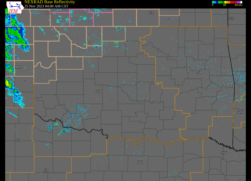 Radar Loop from 4:00 AM CST on 11/25/2023 to 2:00 AM CST on 11/26/2023