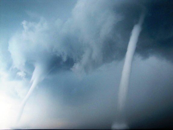 A pair of waterspouts formed off the coast of Grand Isle, LA. 