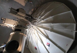 Inside the radar dome. 