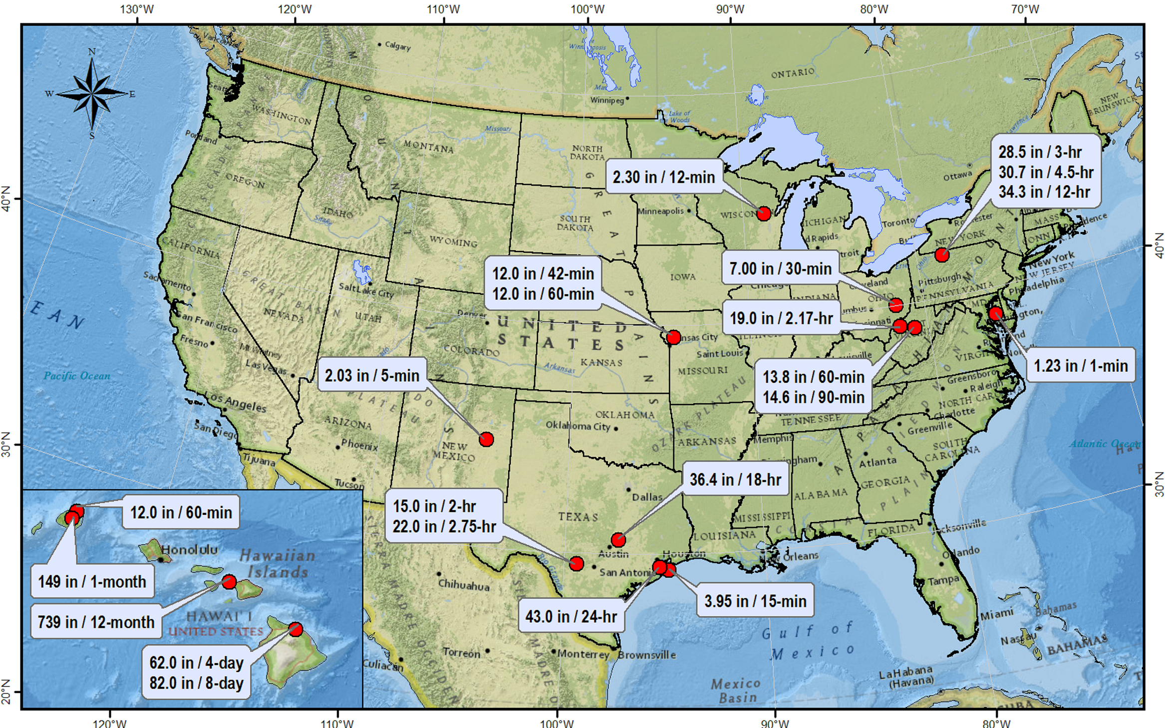 HDSC USA Record Point Precipitation Measurements