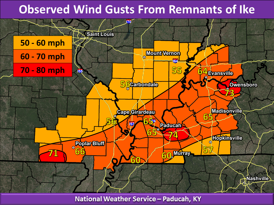 High Winds from Remnants of Hurricane Ike