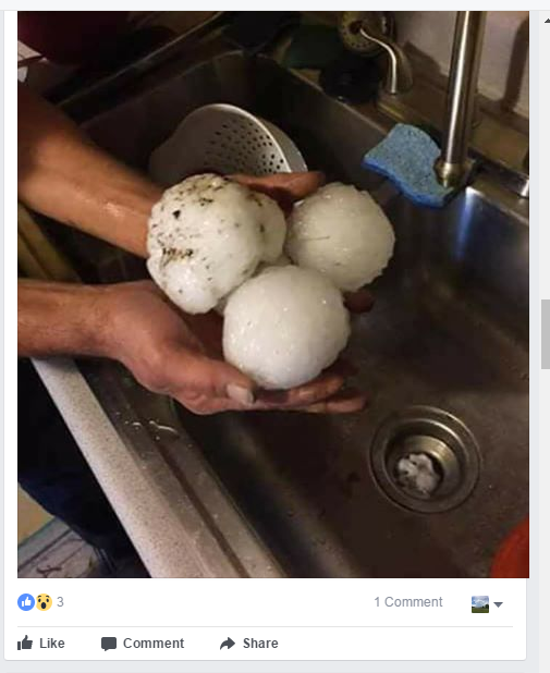 Photo of baseball hail near Piedmont, MO