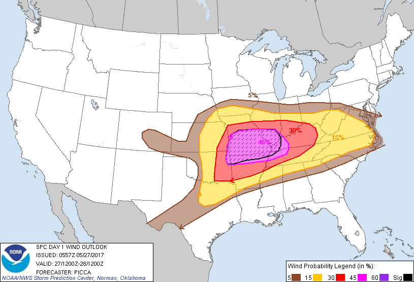 SPC Day 1 Tornado Outlook