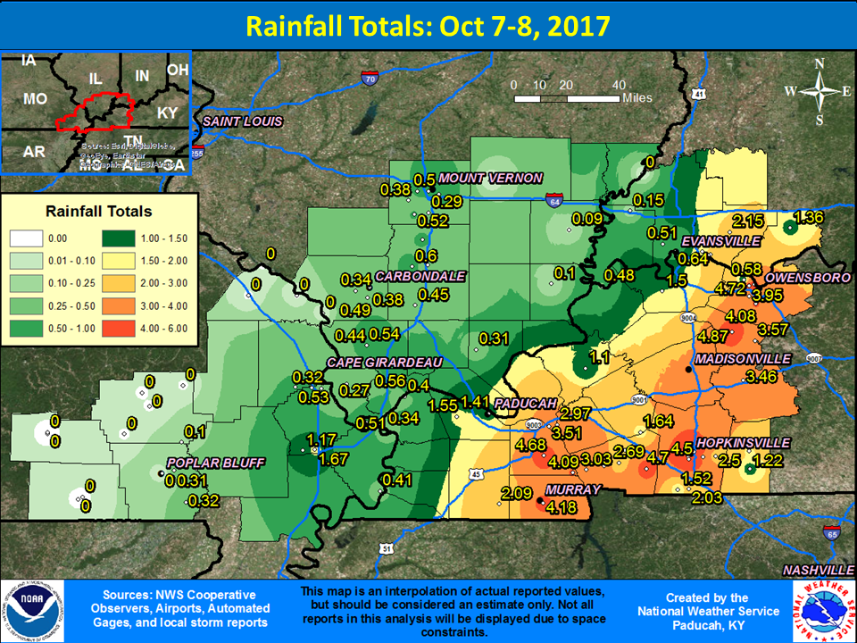 Observed rainfall map with Irma