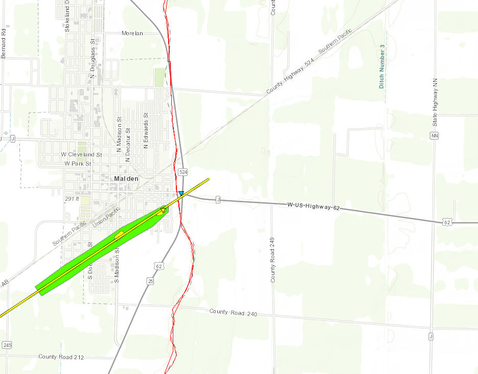 Golo tornado path map