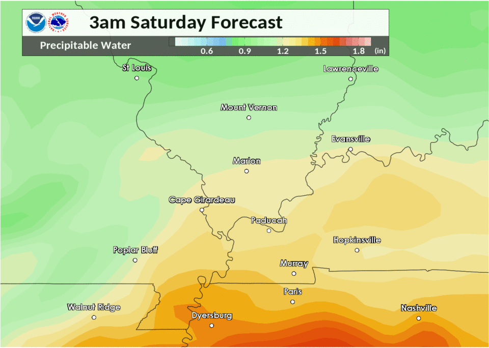 Precip water values