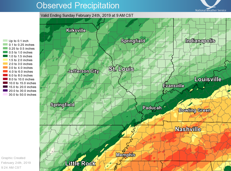 Rainfall map for Feb. 22-23