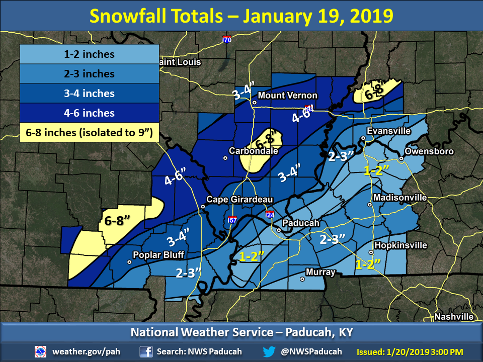 Summary Of Snow Event On January 19 2019