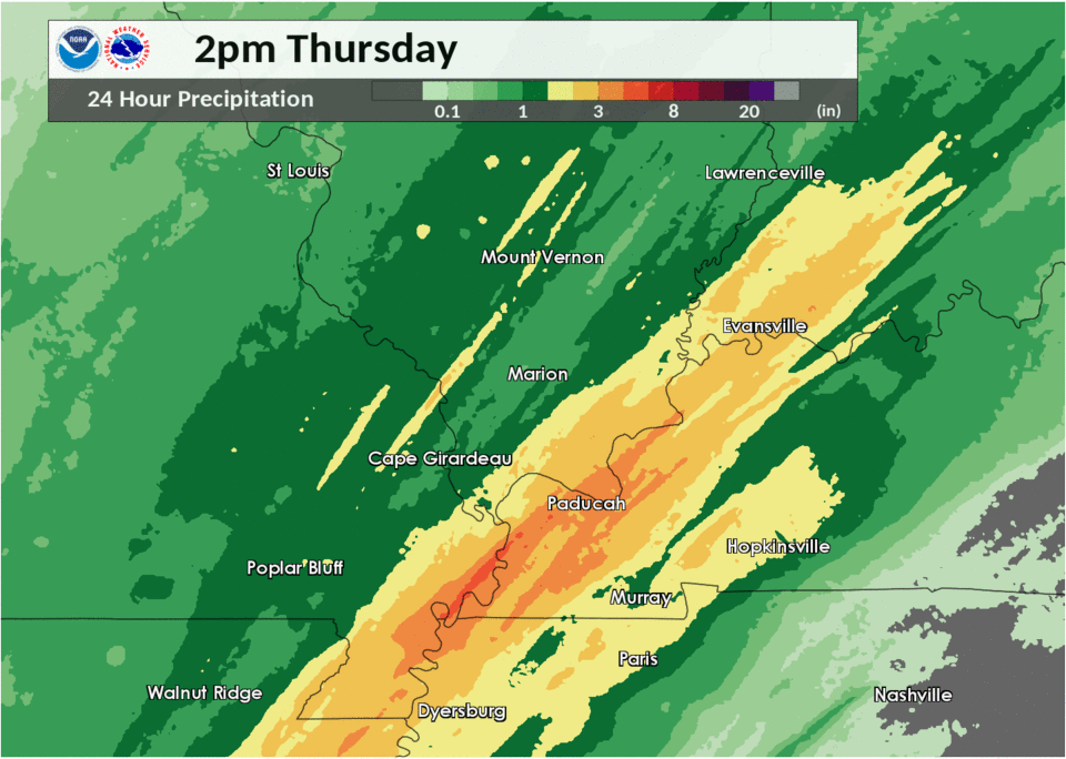 Rainfall map for March 13-14