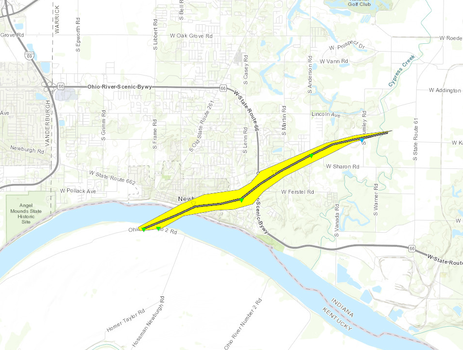 Track Map - Newburgh tornado