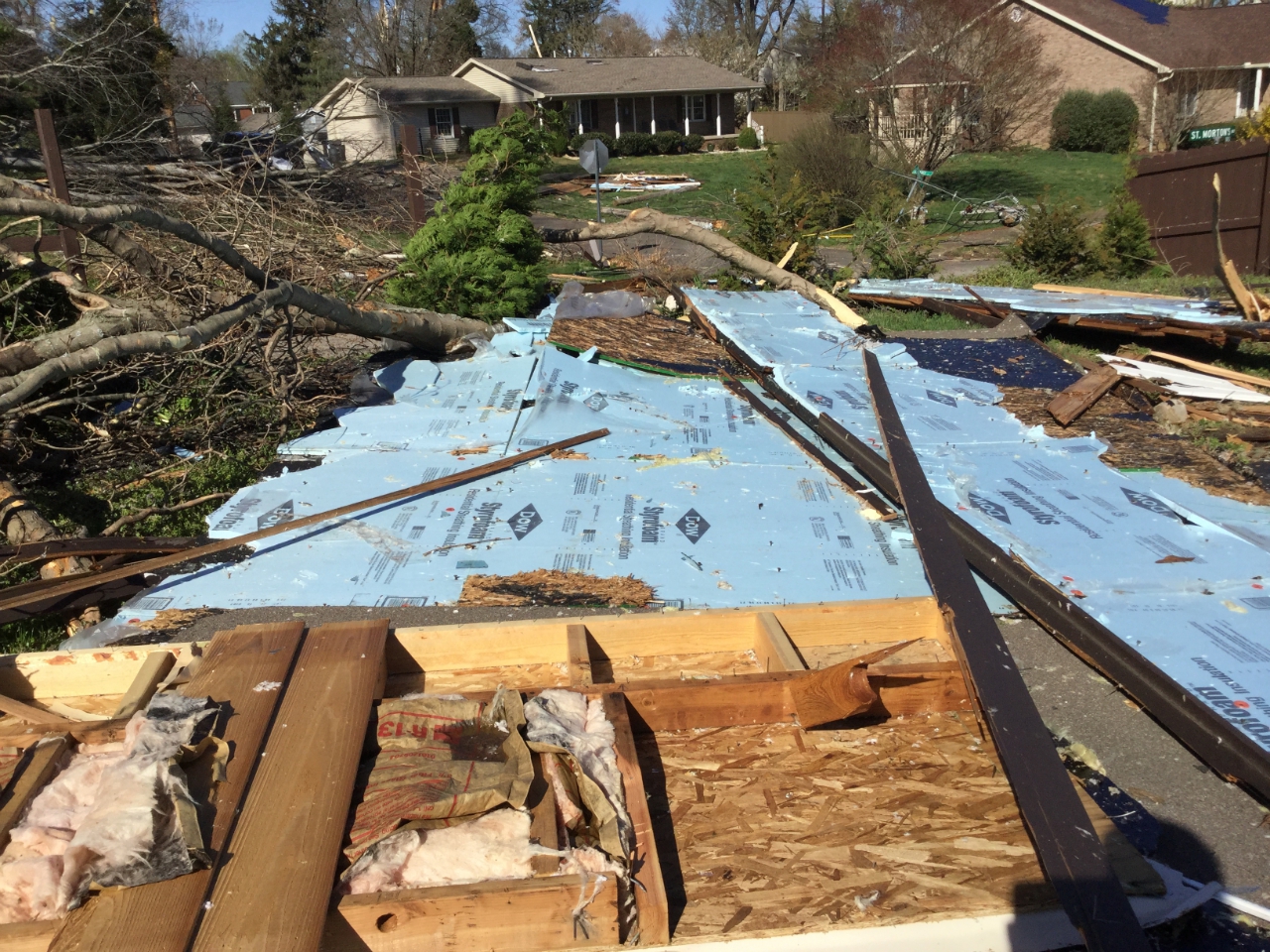 Photo of destroyed mobile home