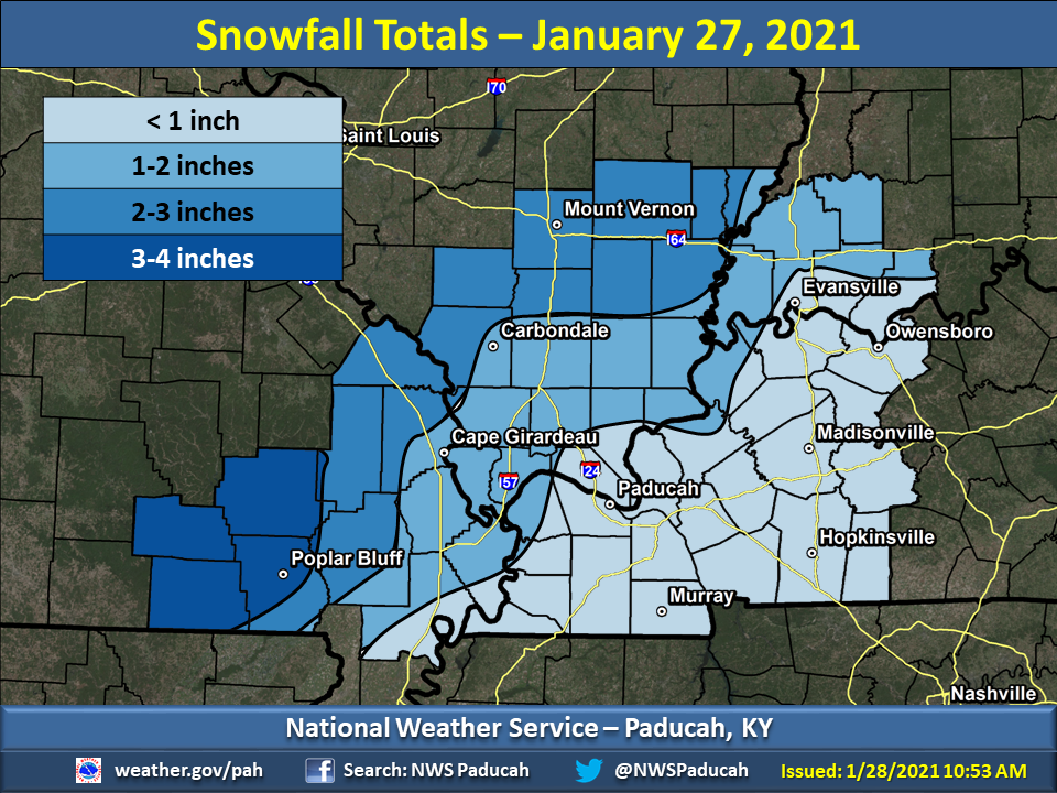 Snowfall summary January 27 2021