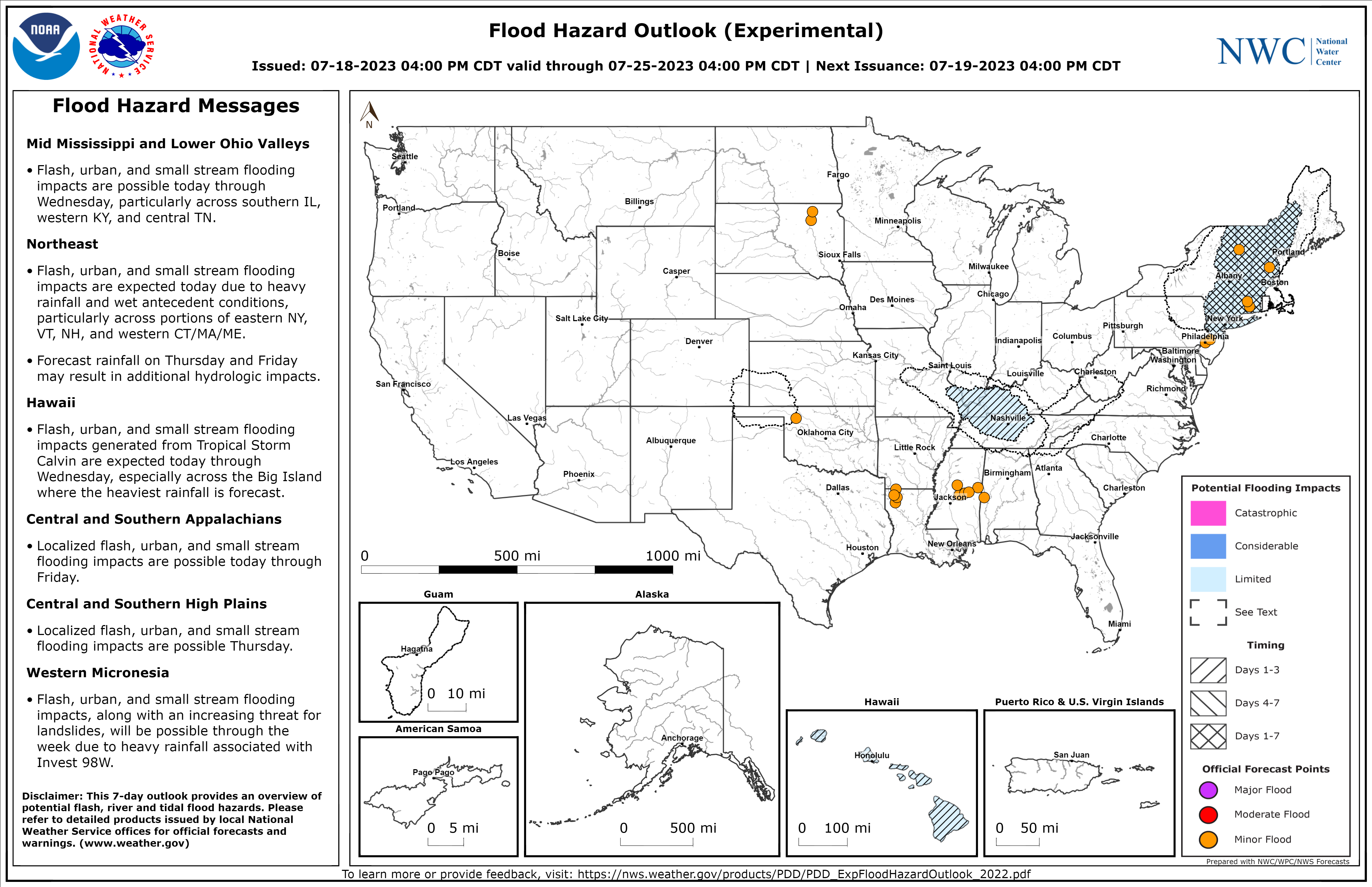 NWC Flood Hazard Outlook 4pm CDT July 18