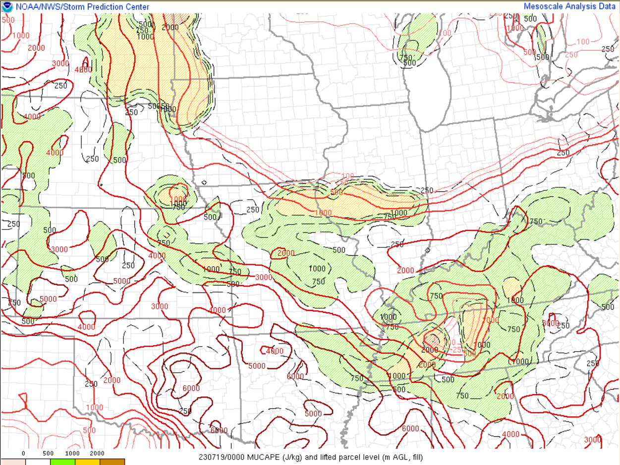 SPC MUCAPE 7pm CDT July 18