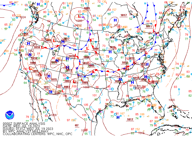 00z July 19 WPC Surface Analysis