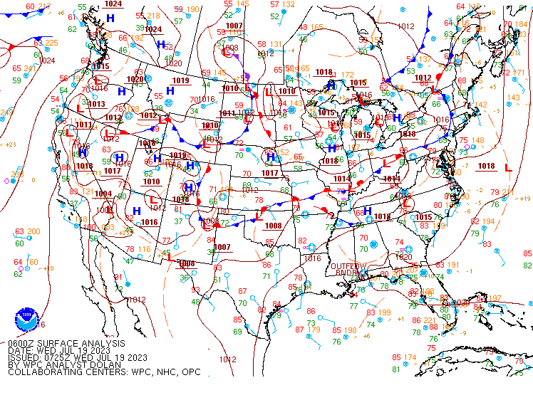 06z July 19 WPC Surface Analysis