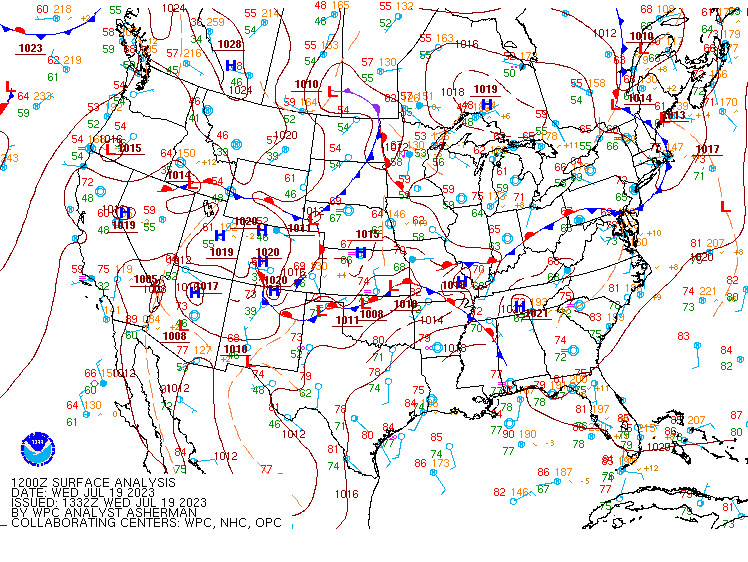 12z July 19 WPC Surface Analysis