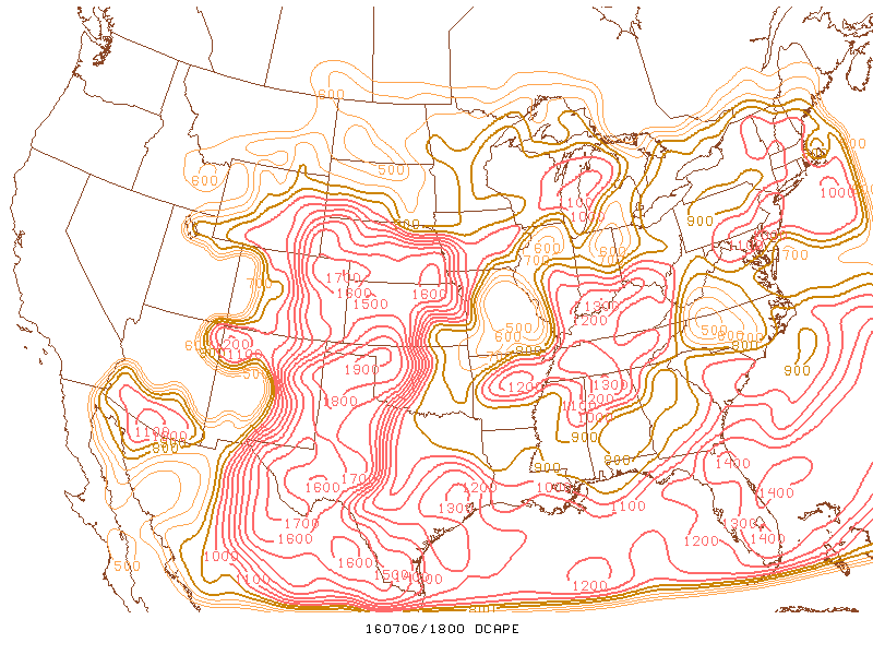 dcape at 18z