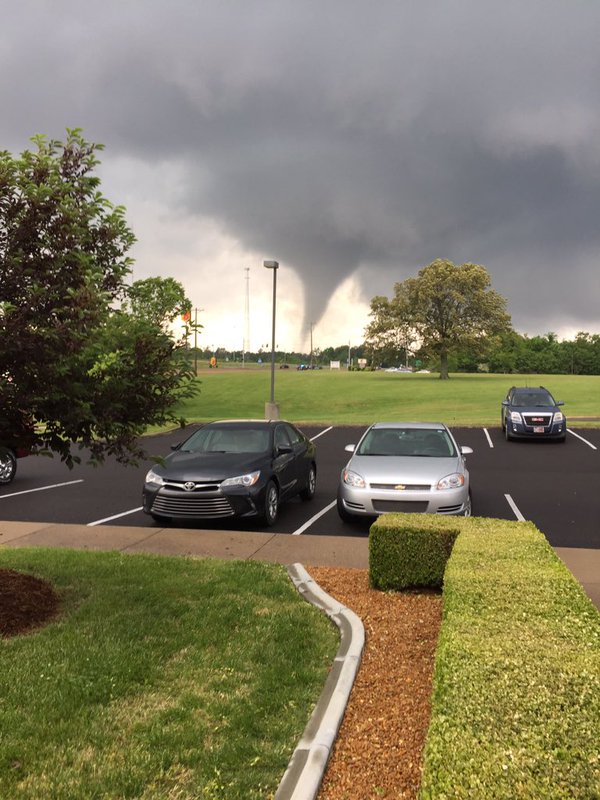 Photo of tornado from near Purchase Parkway and Highway 121