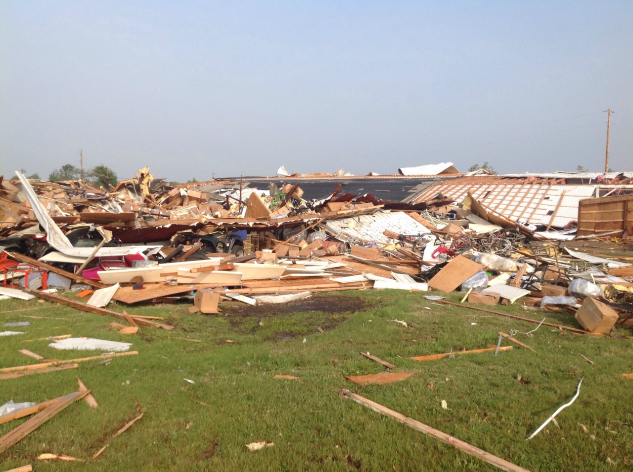 EF3 damage to a large business on Highway 121