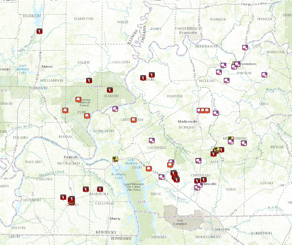 map of preliminary storm reports on May 10, 2016
