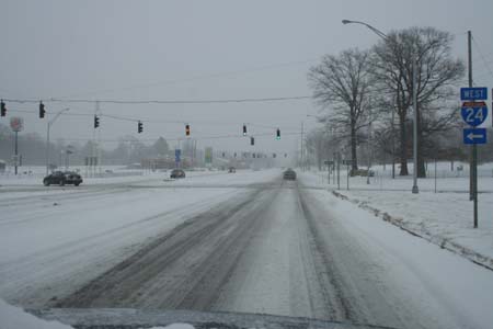 Photo of icy roads in Paducah