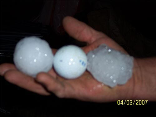 Photo of large hail near Dexter, KY