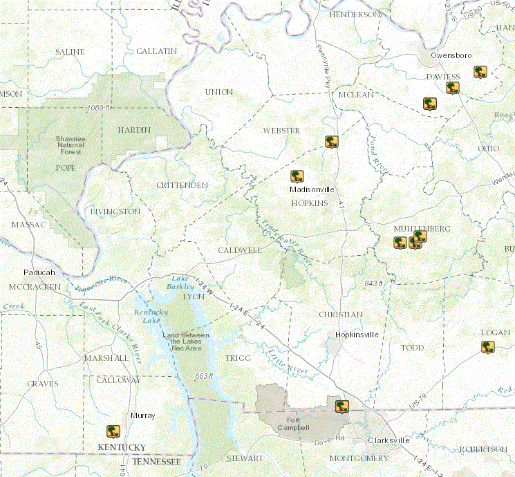 map of wind damage reports on March 31, 2016