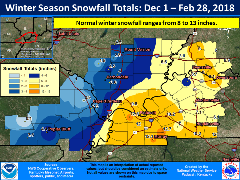 Listing of records for Paducah, Evansville, and Cape Girardaeu
