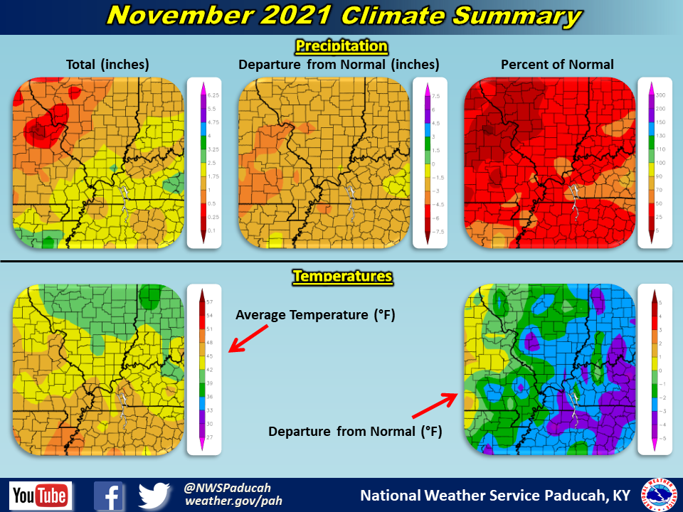 Maps of monthly precipitation, temperatures, and departures from normal