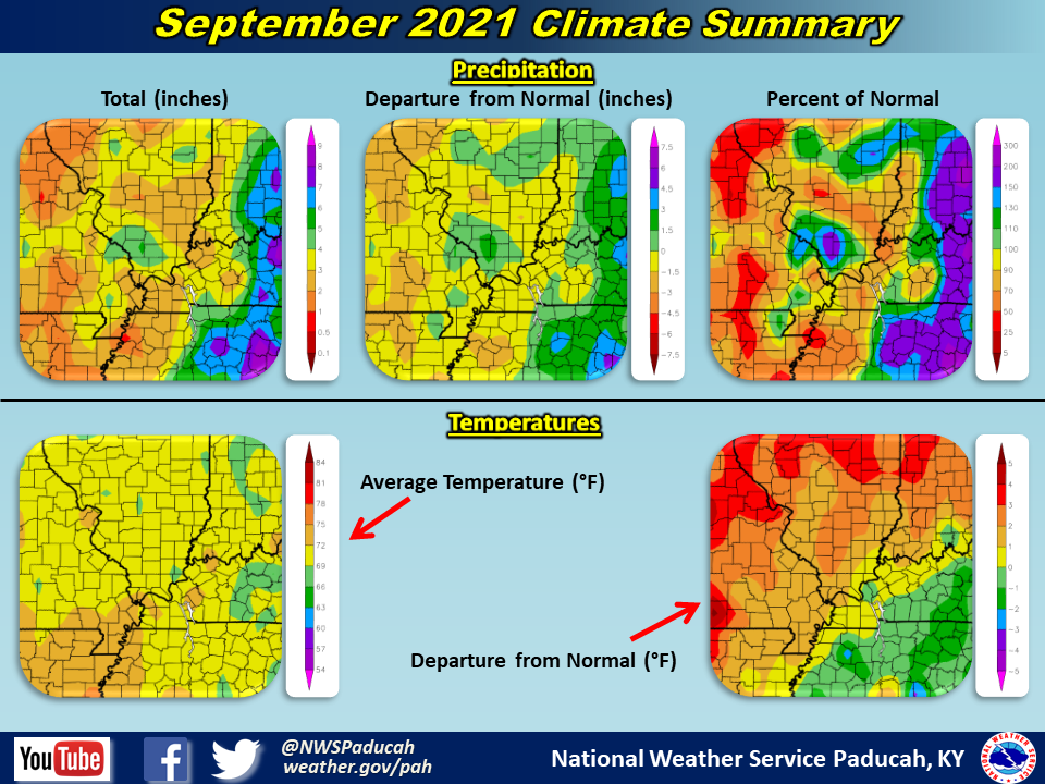 Maps of monthly precipitation, temperatures, and departures from normal