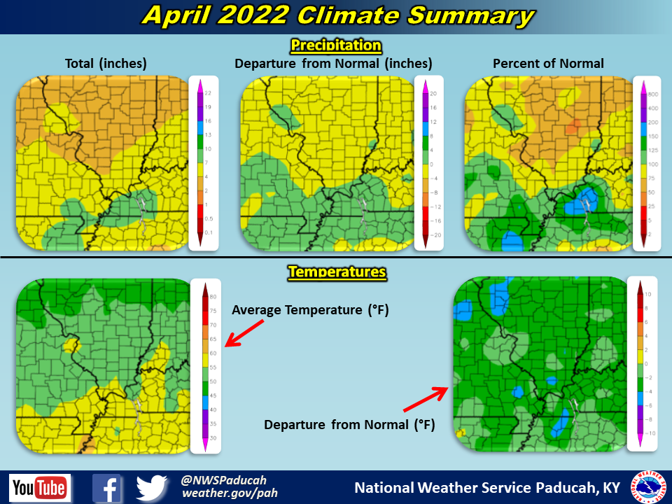 Maps of monthly precipitation, temperatures, and departures from normal
