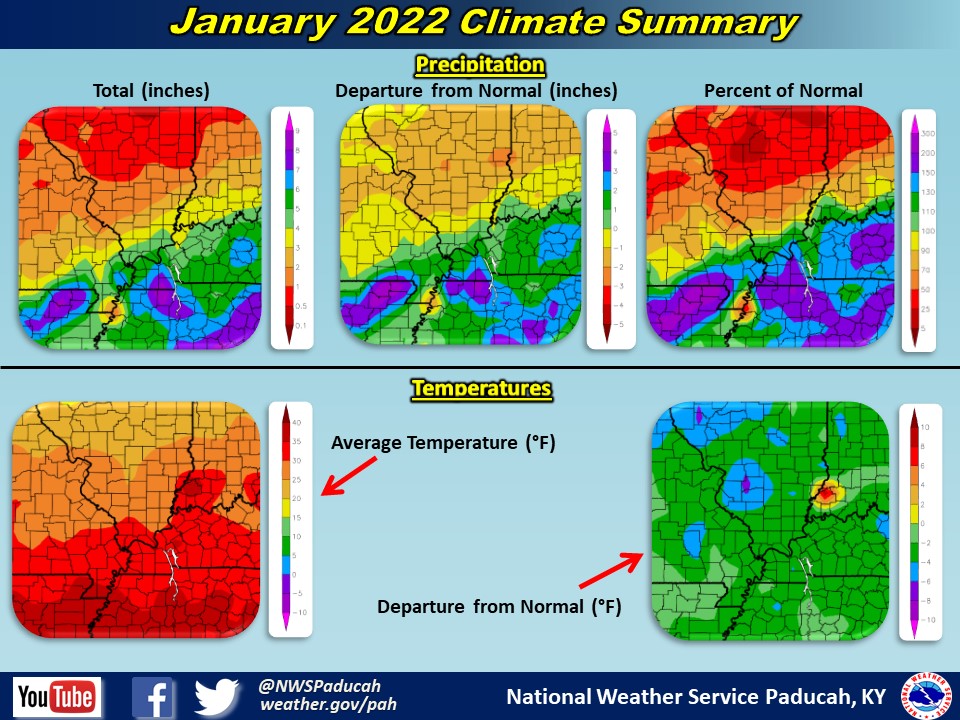 Maps of monthly precipitation, temperatures, and departures from normal
