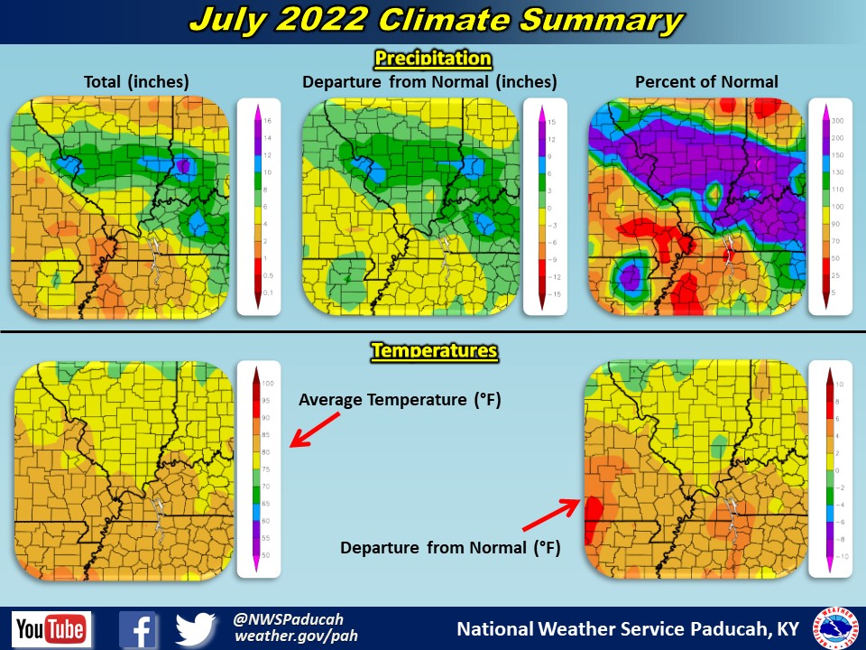 Maps of monthly precipitation, temperatures, and departures from normal