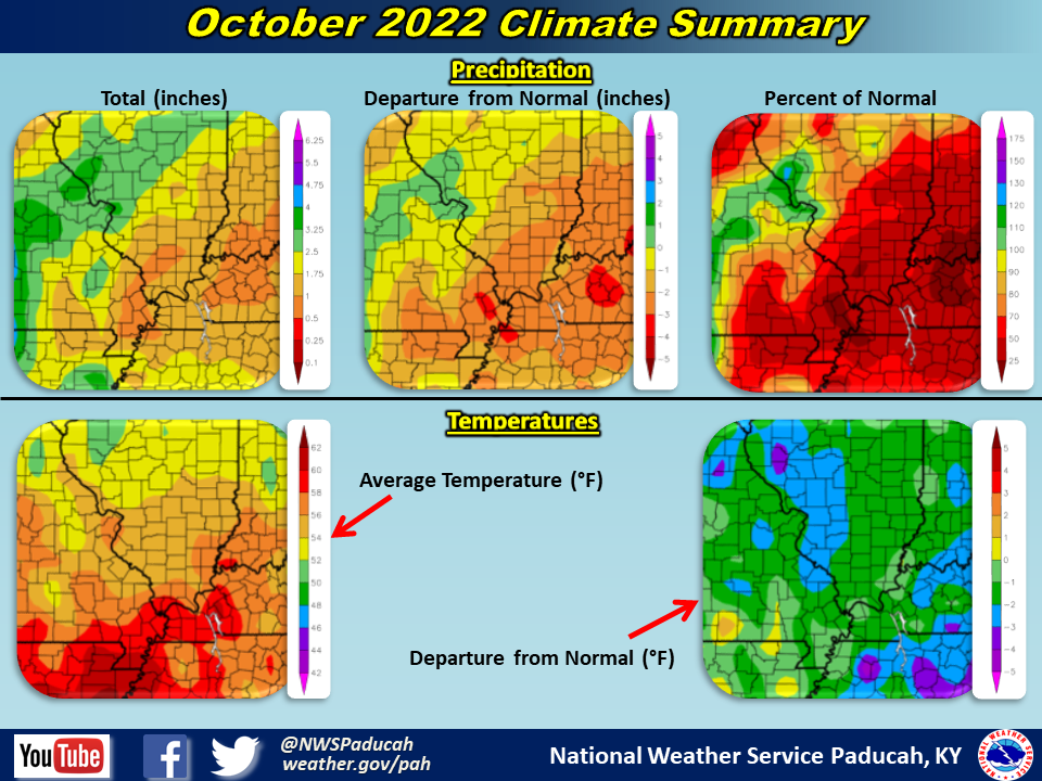 Maps of monthly precipitation, temperatures, and departures from normal