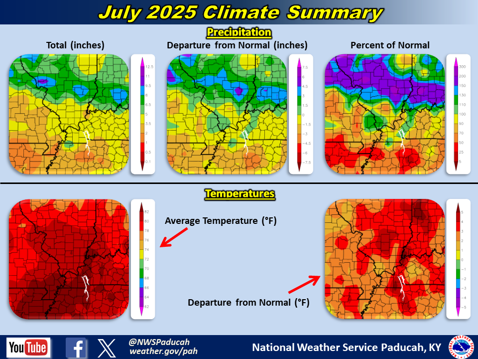 Map of monthly precipitation totals