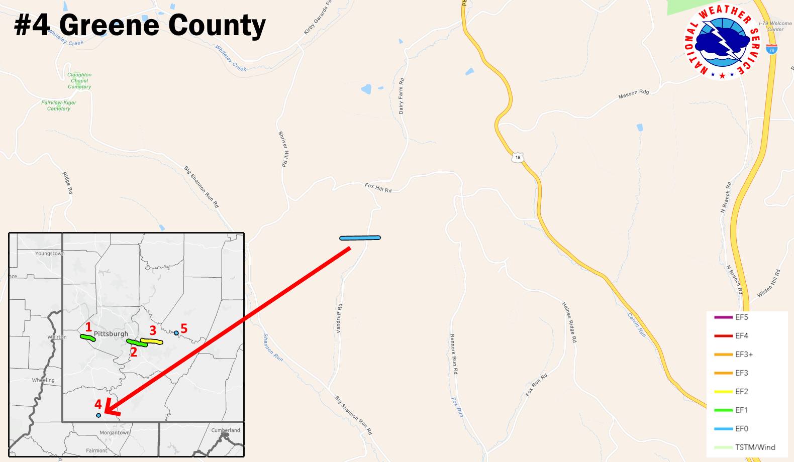 Image of 4th confirmed tornado in Greene County