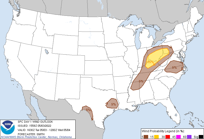 SPC Day 1 Wind Outlook