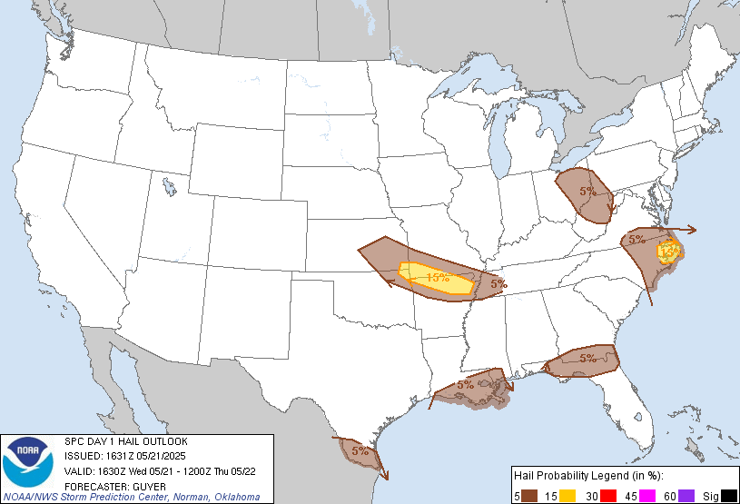 SPC Day 1 Hail Outlook