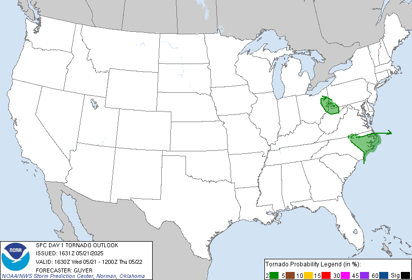 SPC Day 1 Tornado Outlook